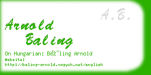 arnold baling business card